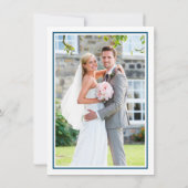 Invitation MERCI mariage brush lettré script bleu foncé (Dos)