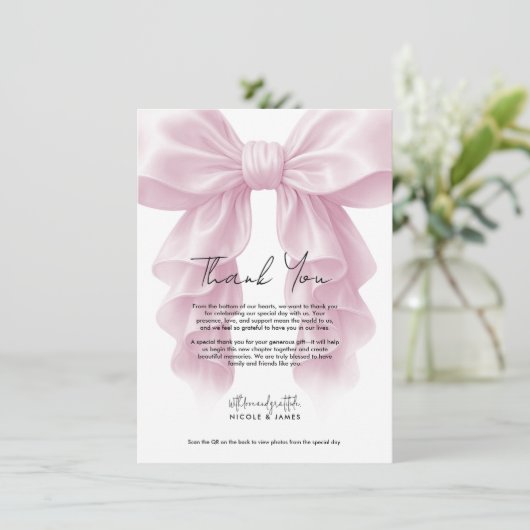 Invitation Merci Mariage de la poule rose Cascade (Debout devant)