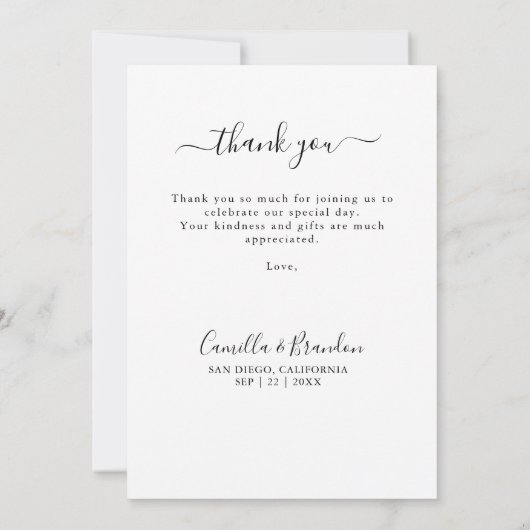 Invitation Merci Mariage moderne 4 Elopement photo (Dos)