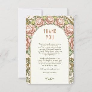 Invitation Merci mariage Vintage Art nouveau Card
