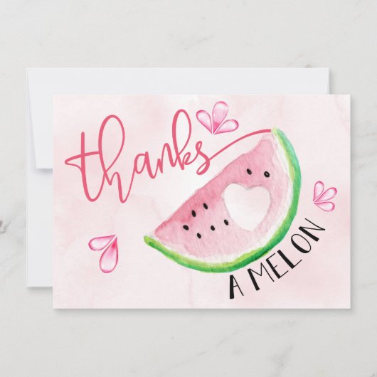 Invitation Merci Melon Aquarelle Pastèque  (Devant)