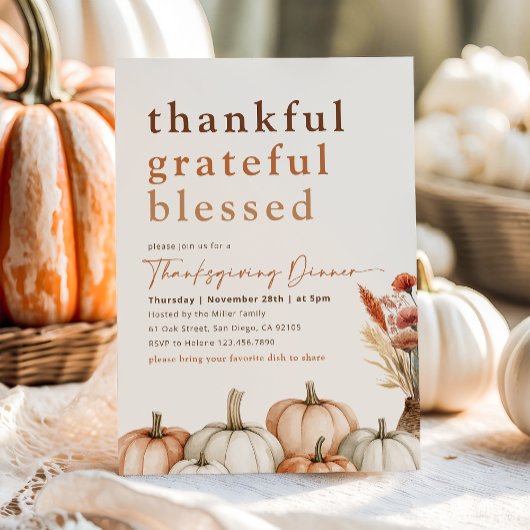 Invitation Merci Merci Merci Merci Blessed Automne Thanksgivi