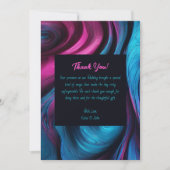 Invitation Merci-Moderne Abstrait -Bleu et Rose- (Devant)