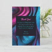 Invitation Merci-Moderne Abstrait -Bleu et Rose- (Debout devant)