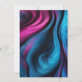 Invitation Merci-Moderne Abstrait -Bleu et Rose- (Dos)