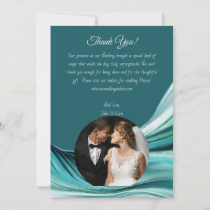 Invitation Merci-moderne Abstrait -Emerald Green-Photo-