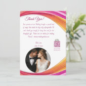 Invitation Merci-Moderne Abstrait -Rose Orange Jaune- (Debout devant)