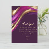 Invitation Merci-moderne Abstrait -violet et or- (Debout devant)