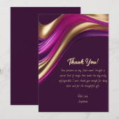 Invitation Merci-moderne Abstrait -violet et or- (Devant / Derrière)