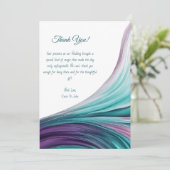 Invitation Merci-moderne Abstrait -violet et Turquoise- (Debout devant)
