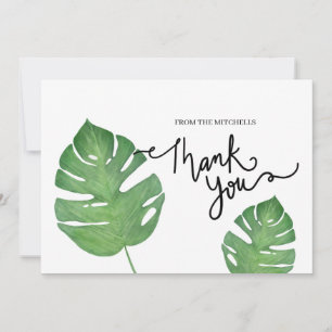 Invitation Merci Moderne Botanique Tropical Palm Leaf Art