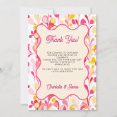 Invitation Merci moderne Retro Abstrait rose Wavy (Devant)