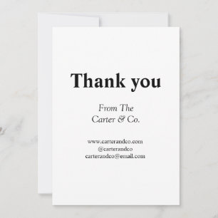 Invitation merci nom de l'entreprise du site social emails