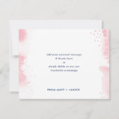 Invitation MERCI NOTE aquarelle en rose pâle et lettrée (Dos)