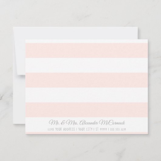 Invitation Merci Note Bébé Fille Moderne Simple Boho Floral (Dos)