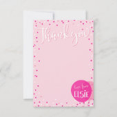 Invitation MERCI NOTER adorables ballons roses confetti (Devant)