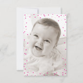 Invitation MERCI NOTER adorables ballons roses confetti (Dos)