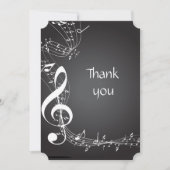 Invitation Merci Notes musicales arrière - plan (Devant)