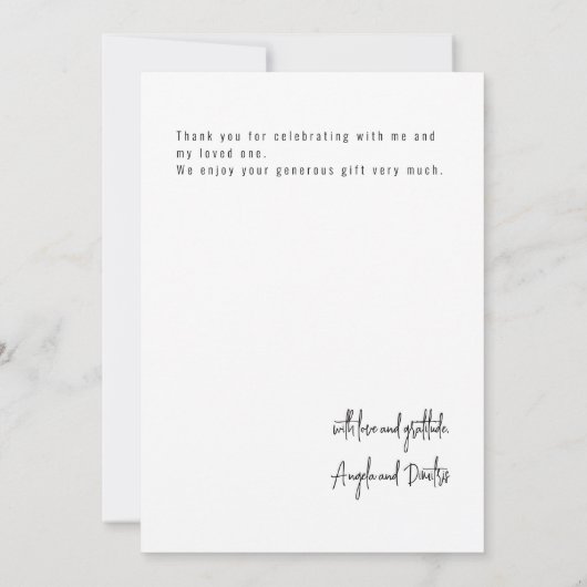 Invitation Merci numérique minimal (Dos)