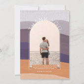 Invitation Merci PHOTO À Brayures Mauve Orange Contemporain (Devant)