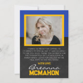 Invitation Merci photo Blue & Gold Chalkboard Graduation (Devant)