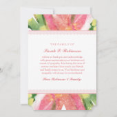 Invitation Merci photo commémoratif - Aquarelle rose (Dos)