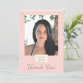 Invitation Merci photo de diplôme (Debout devant)