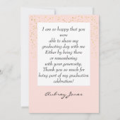 Invitation Merci photo de diplôme (Dos)