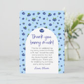 Invitation Merci photo de l'anniversaire de Blueberry (Debout devant)