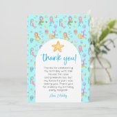 Invitation Merci photo de l'anniversaire de la Sirène (Debout devant)