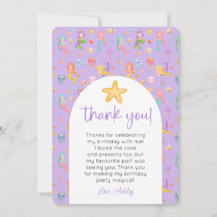 Invitation Merci photo de l'anniversaire de la Sirène