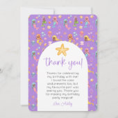 Invitation Merci photo de l'anniversaire de la Sirène (Devant)