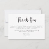 Invitation Merci photo moderne Black White Graduation (Dos)