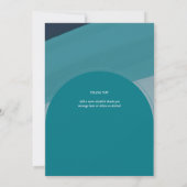 Invitation Merci PHOTO TURQUOISE contemporain à rayures (Dos)