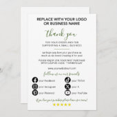 Invitation Merci PME pour votre commande (Devant / Derrière)