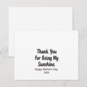 Invitation Merci pour être ma Sunshine maman cadeaux (Devant / Derrière)