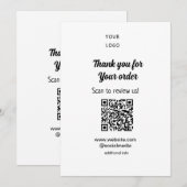 Invitation Merci pour l'analyse de commande Révisez-nous le l (Devant / Derrière)