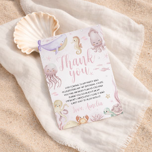 Invitation Merci pour l'anniversaire de la fille de l'océan r