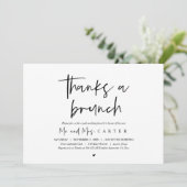 Invitation Merci pour le brunch, célébration après mariage (Debout devant)