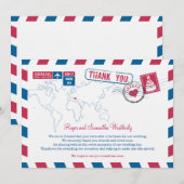 Invitation Merci pour le mariage par avion Grèce (Devant / Derrière)
