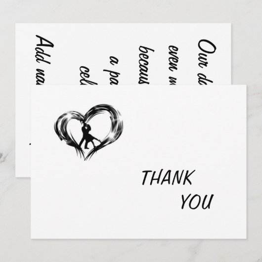 INVITATION MERCI POUR MARIAGE / DOUCHE (Devant / Derrière)