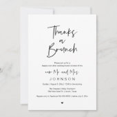 Invitation Merci pour un brunch, Célébration de mariage post- (Devant)