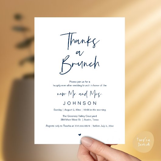 Invitation Merci pour un brunch, Célébration de mariage post-