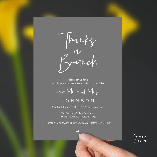 Invitation Merci pour un Brunch, Célébration de mariage post-