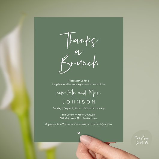 Invitation Merci pour un Brunch, Célébration de mariage post-