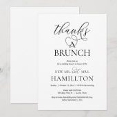 Invitation Merci pour un Brunch, Fête d'après-mariage en fuit (Devant / Derrière)