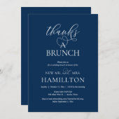 Invitation Merci pour un Brunch, Fête de Fuite de Noces (Devant / Derrière)
