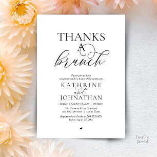 Invitation Merci pour un brunch, mariage moderne et élégant
