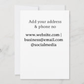Invitation Merci pour votre commande ajouter q r coordonnées (Dos)
