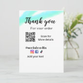 Invitation Merci pour votre commande ajouter q r coordonnées  (Debout devant)